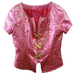 Vintage Christian Lacroix  Pink and Gold Lurex  Short Jacket. S 38