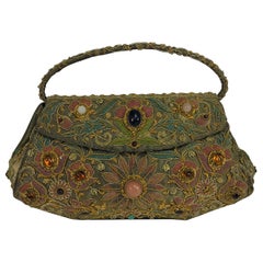 Metallic jewel lame Mughal evening bag India 1960s