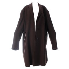 Martin Margiela XXXL oversized brown herringbone wool overcoat, f/w 2001