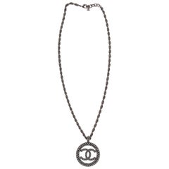 Chanel CC Necklace - blackish silver