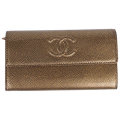 Chanel CC Wallet Caviar Leather - gold