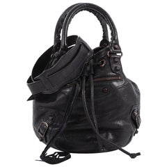 Balenciaga Pom Pon Classic Studs Handbag Leather Mini