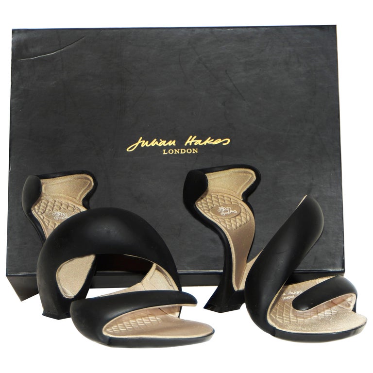Julian Hakes Minimalist Black Mojito Swirl Heels For Sale at 1stdibs