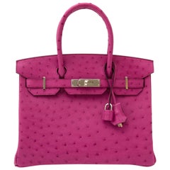 Hermes Pink Terre Cuite GHW Ostrich Birkin 30 Handbag - MAISON de LUXE