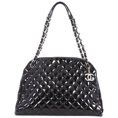Chanel Just Mademoiselle Handbag Quilted Patent Large