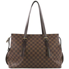 Louis Vuitton Damier Ebene Chelsea Zip Shoulder Bag Tote 84lk411s For Sale  at 1stDibs