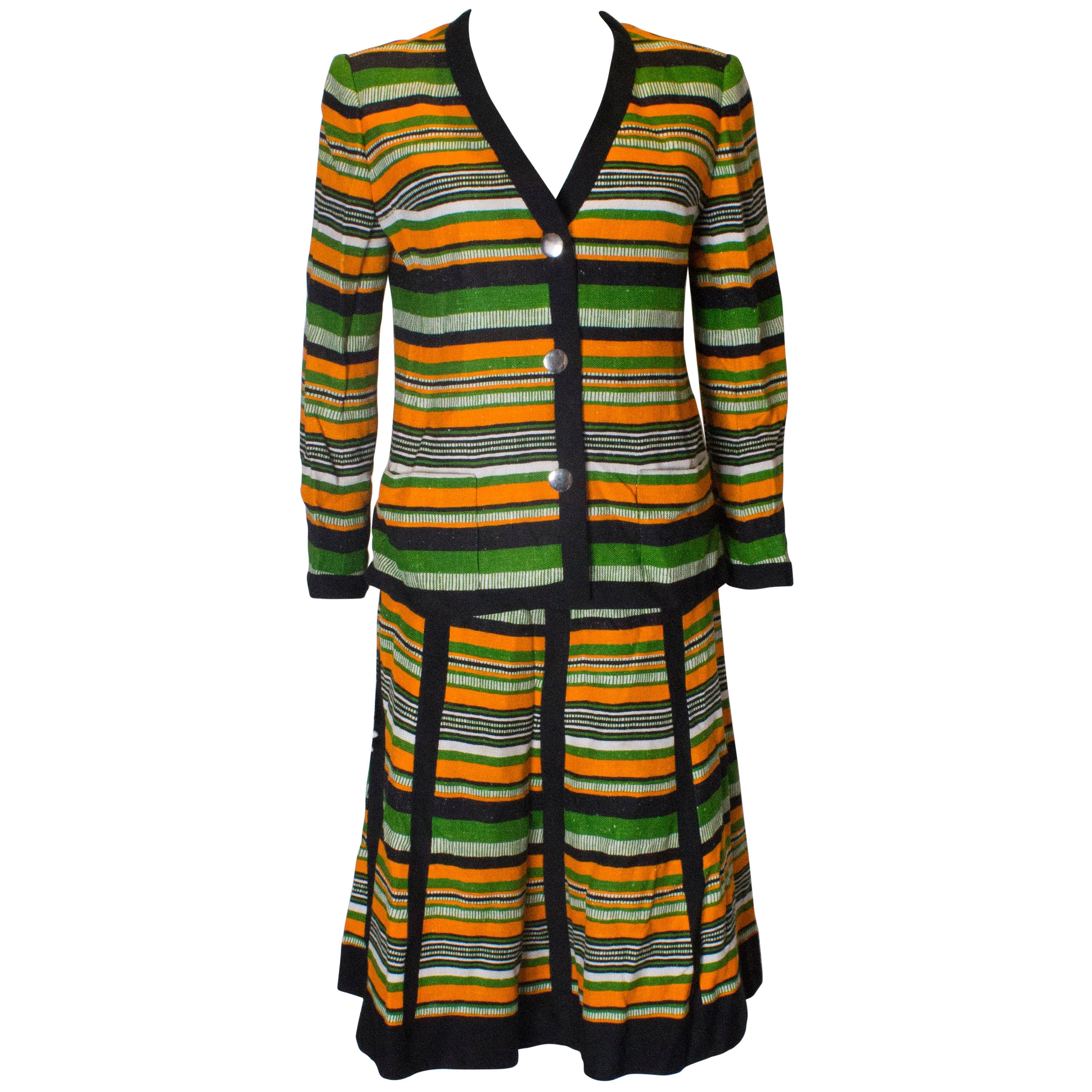 Vintage 1960s Skirt Suit By Jacques Reval Paris For Sale