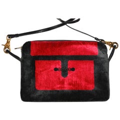 Vintage Roberta di Camerino Red velvet and leather bag
