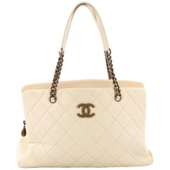 Chanel CC Crown Tote Quilted Leather Large