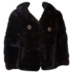Dunkle Vintage-Jacke aus Nerz