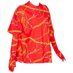 Balenciaga Red Chain Print Shirt and Gloves 