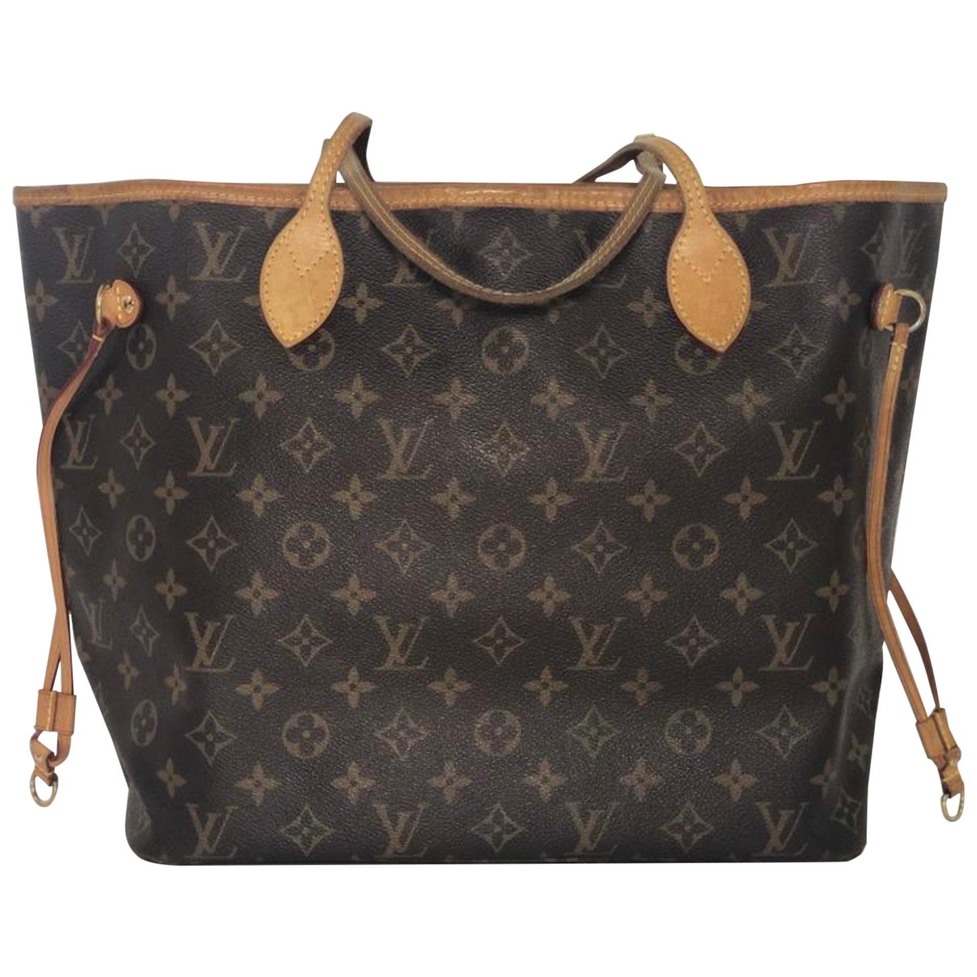  Louis Vuitton Monogram Neverfull MM Tote Shoulder Handbag For Sale