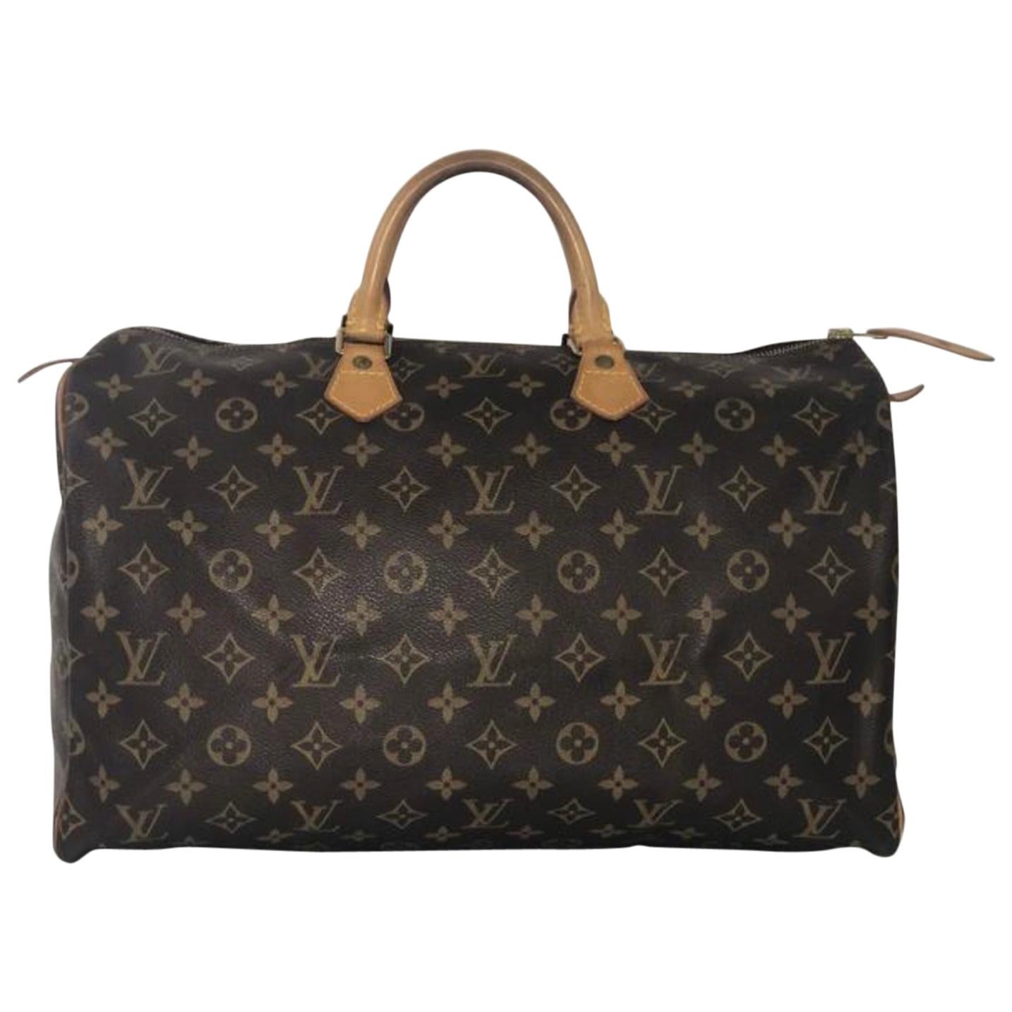 Louis Vuitton Monogram Speedy 40 Satchel Top Handle Handbag For Sale
