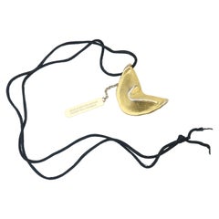 Miriam Haskell Gold Tone Fortune Cookie Necklace