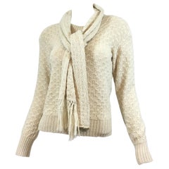 Chanel Alpaca-Blend Knit Sweater with Scarf