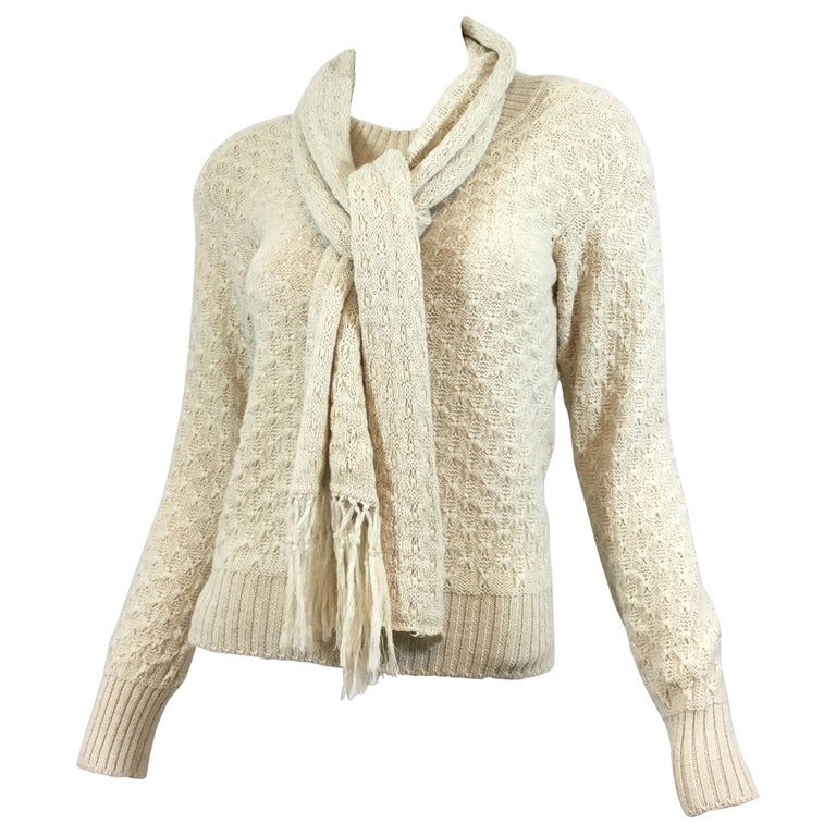 sweater with scarf attached