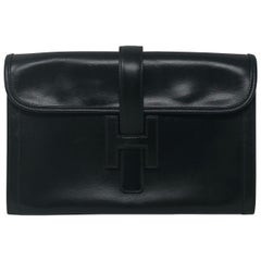 Hermes Black Jige Clutch 