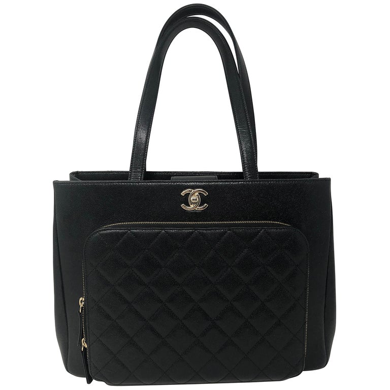 Chanel Large Business Affinity Shopping Tote Black Caviar at