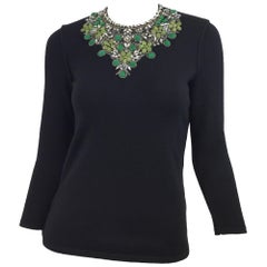 Oscar de la Renta Cashmere Embellished Sweater 2008