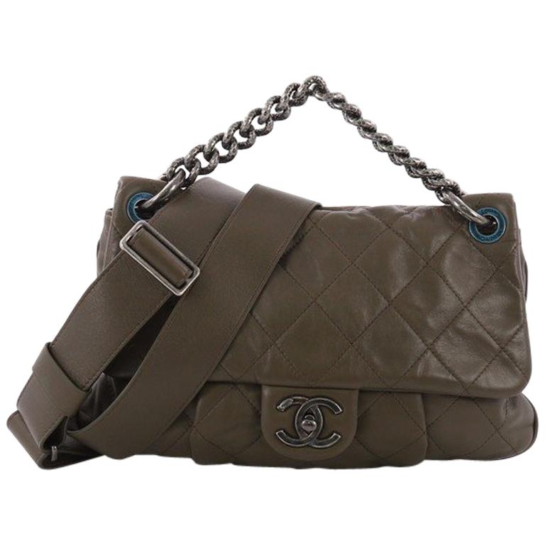 Chanel Coco Pleats Messenger Bag Quilted Calfskin at 1stDibs
