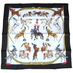 Vintage Hermes Silk Scarf EN PISTE Horses Robert Dallet 1990s New, Never Worn