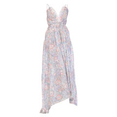 MORPHEW COLLECTION Backless Wrap Maxi  Dress Made From 1970S Pastel Floral Cott