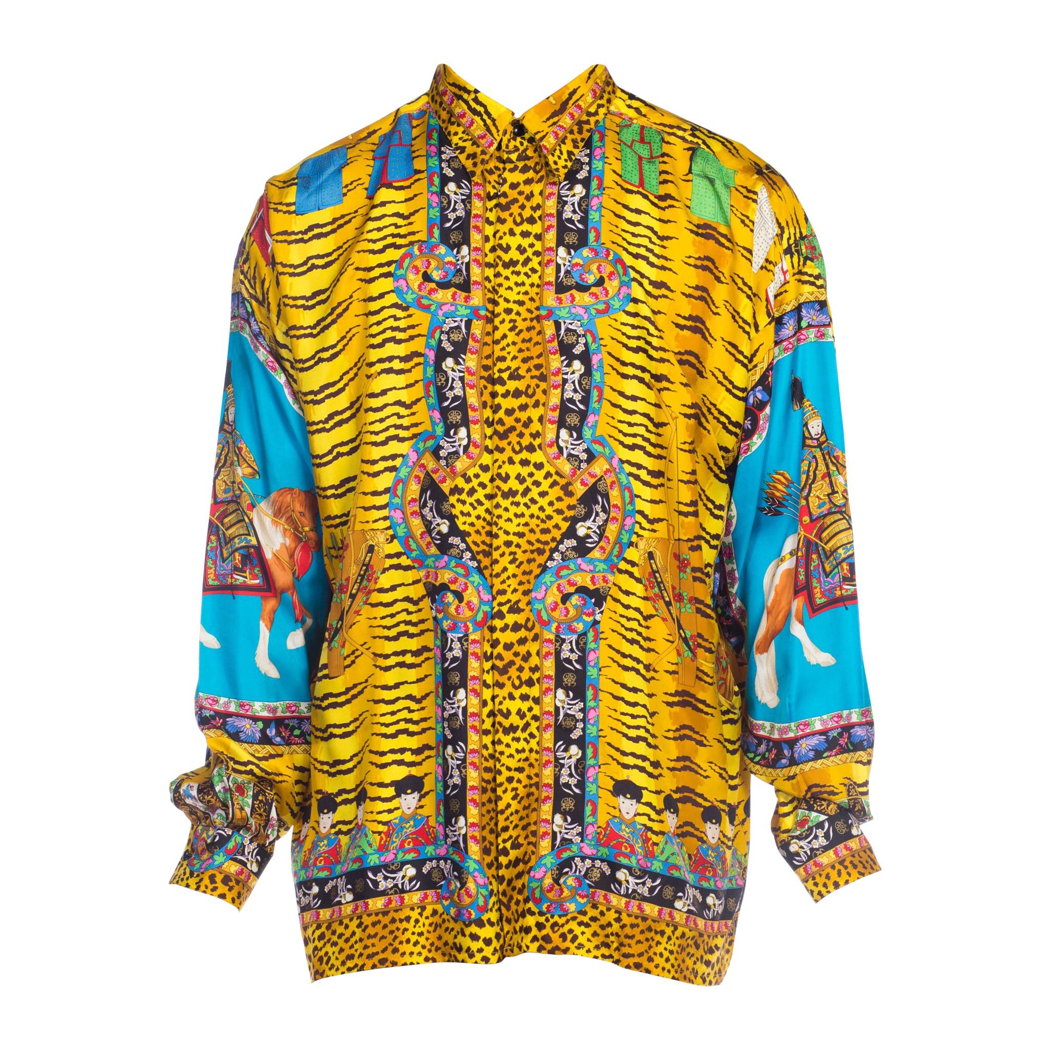 Rare Chinese Emperor Gianni Versace Silk Shirt Mens