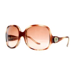 Balenciaga Edition Square Brown Sunglasses W/ Blush Tint Lenses & Case