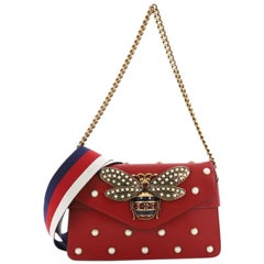 Gucci Broadway Pearly Bee Shoulder Bag Embellished Leather Mini