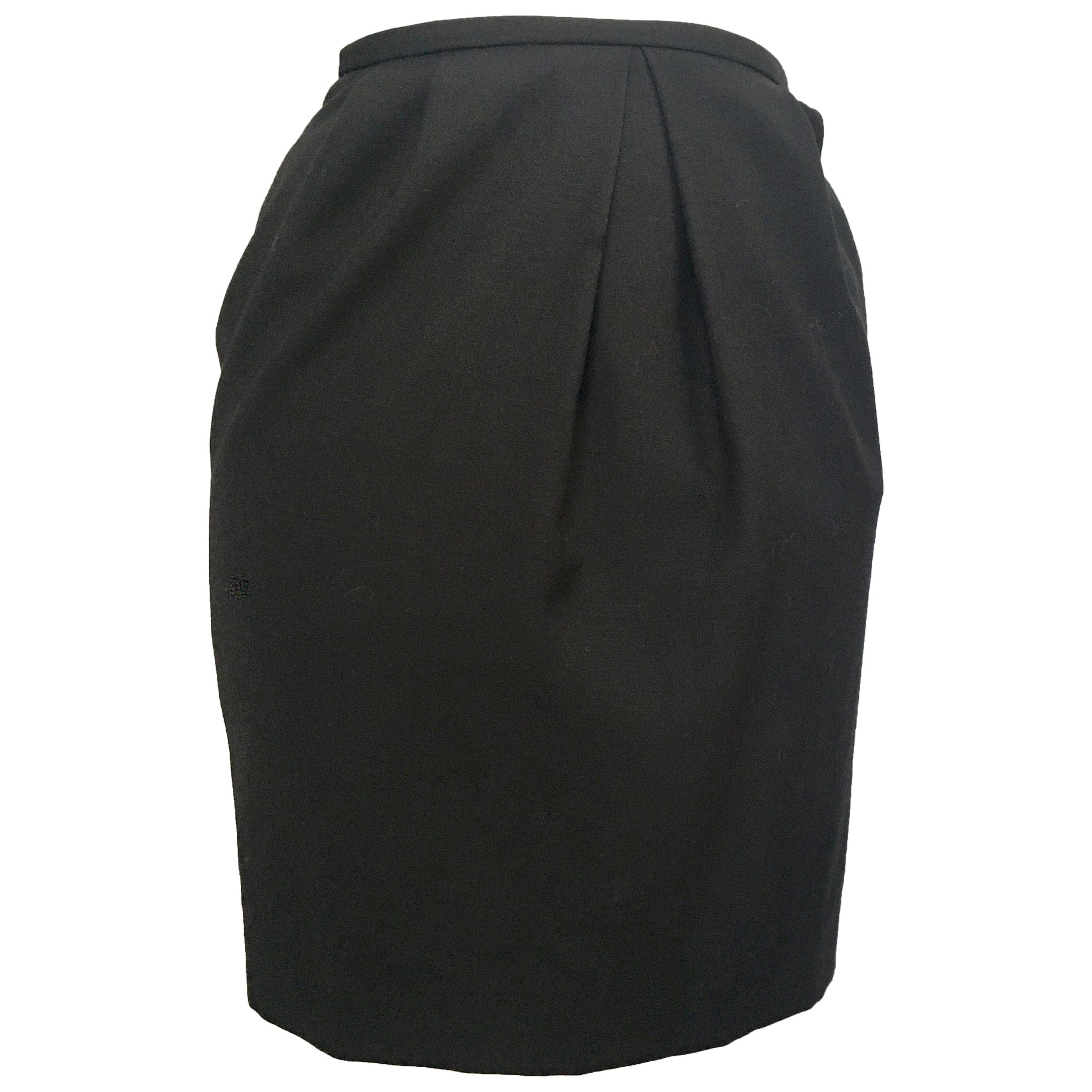 Gianfranco Ferre 1980s Black Short Skirt Size 0. For Sale