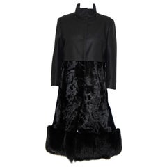 Costume National Wool & Cashmere Coat with Fur Accents 