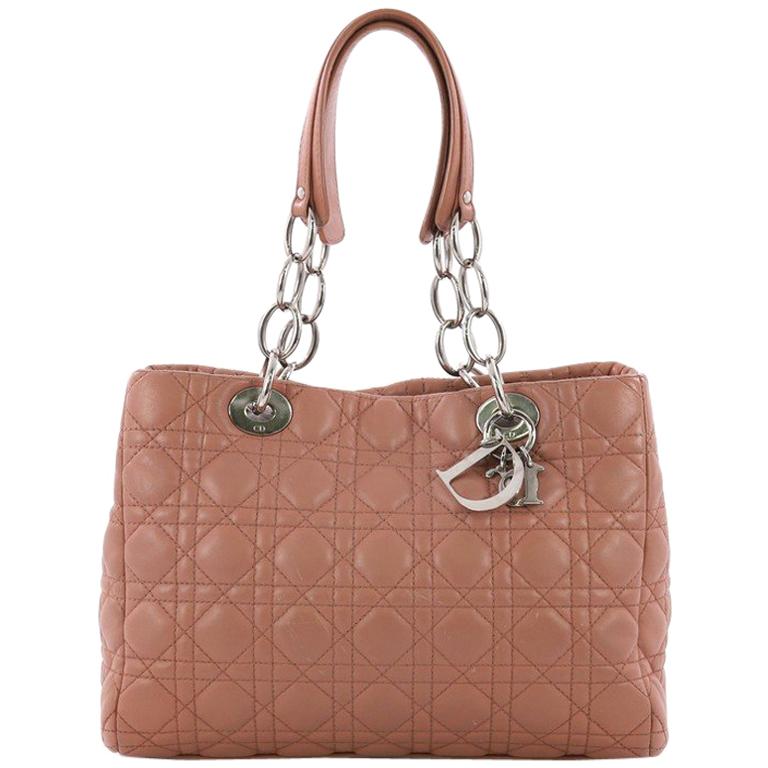 Christian Dior Soft Shopping Tote Cannage Quilt Lambskin Small
