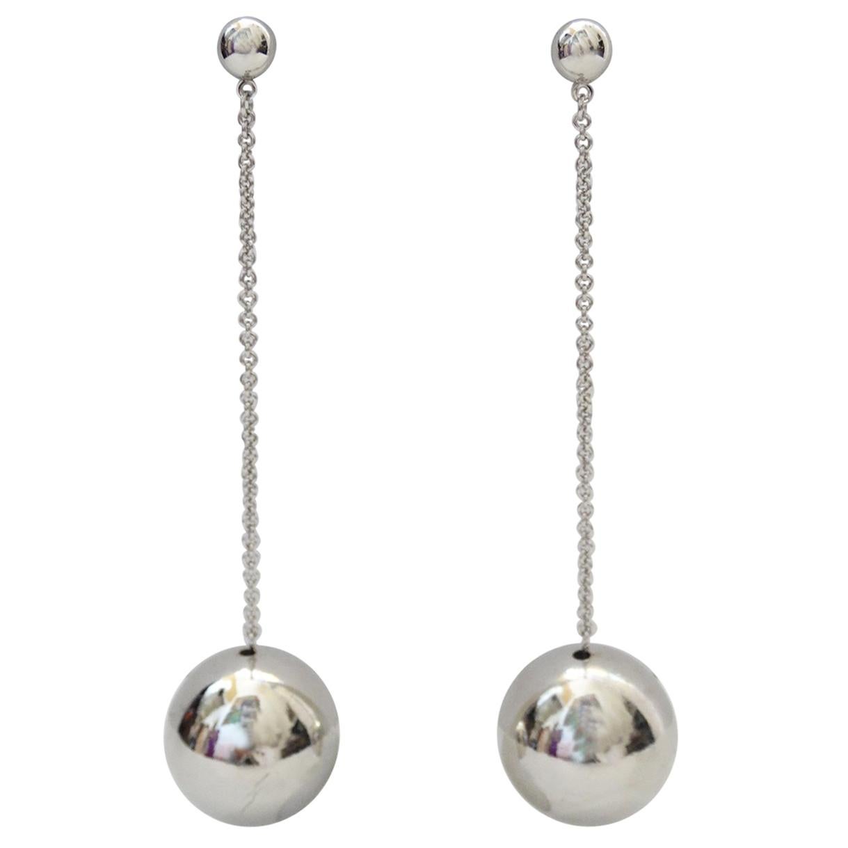 Sassy Silver Plated Ball Drop Earrings 