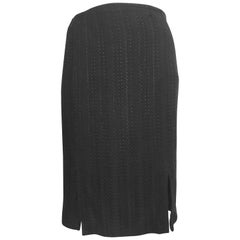 PIERRE CARDIN c.1970's Black Genuine Leather Deer Applique A-line Skirt ...