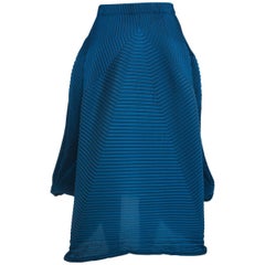 Issey Miyake Blue Polygon Pleat Architectural Avant Garde Skirt - S / M