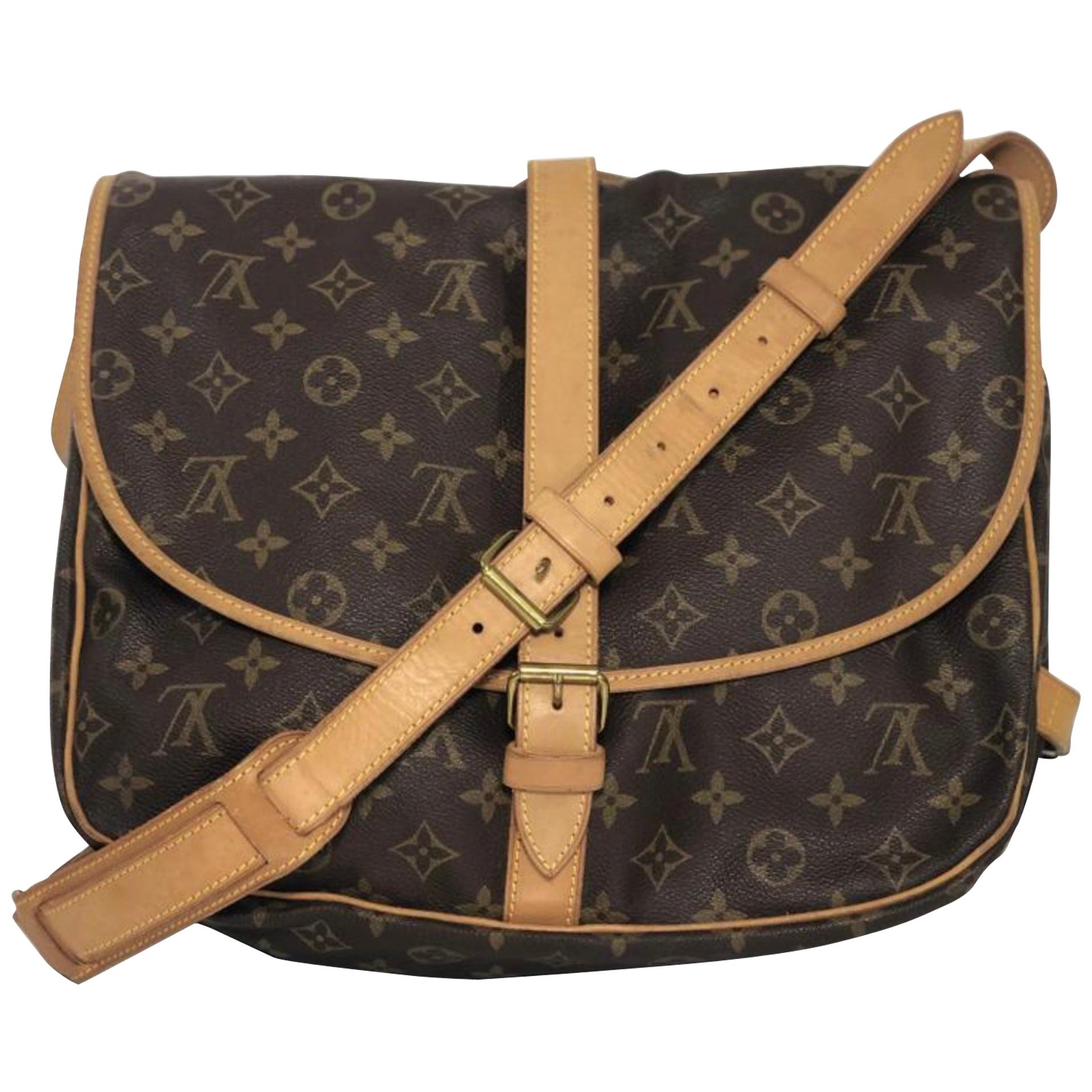  Louis Vuitton Monogram Saumur 35 Crossbody Shoulder Handbag For Sale