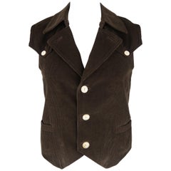 Vintage NUMBER (N)INE 40 Brown Solid Corduroy Vest