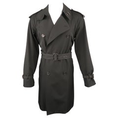 JEAN PAUL GAULTIER S Black Twill Double Breasted Trenchcoat Coat