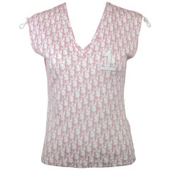 Dior Pink Monogram Tank with Toggles, c. 2000's, size 6 US