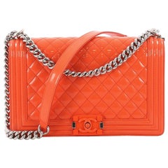Chanel Boy Flap Bag Quilted Plexiglass Patent New Medium