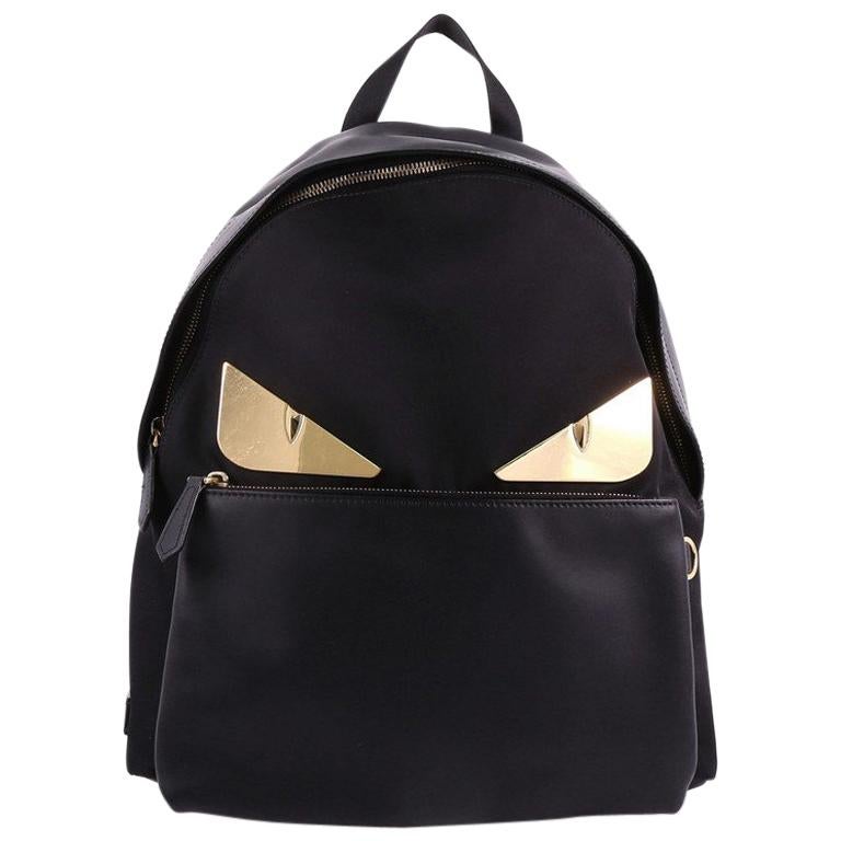 Fendi Monster Backpack Nylon With Leather Large