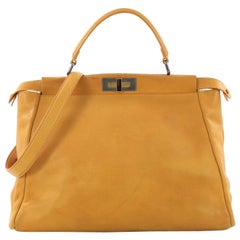 Fendi Peekaboo Handbag Leather With Calf Hair Interior Large