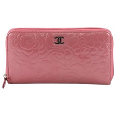 Chanel Zip Around Wallet Camellia Patent