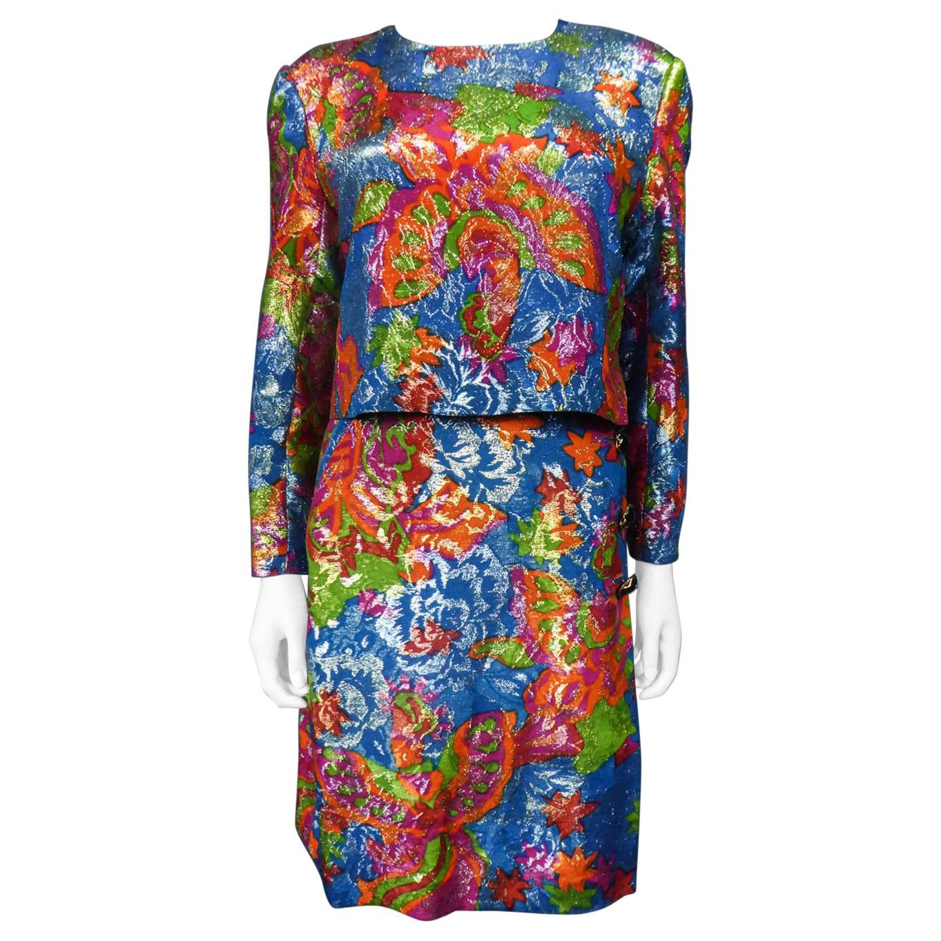 Ensemble prototype Yves Saint Laurent Rive Gauche en lamé Circa 1987 en vente