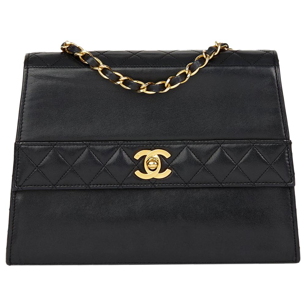 Chanel Black Quilted Lambskin Vintage Trapeze Classic Single Flap Bag ...