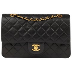 Chanel Black Quilted Lambskin Retro Medium Classic Double Flap Bag