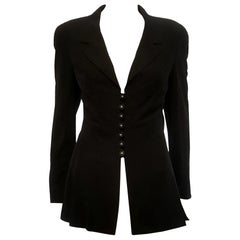 Chanel Vintage Minimalistic Black Jacket From 1997 Spring Collection
