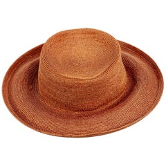Patricia Underwood Golden Brown Straw Hat, 1990s