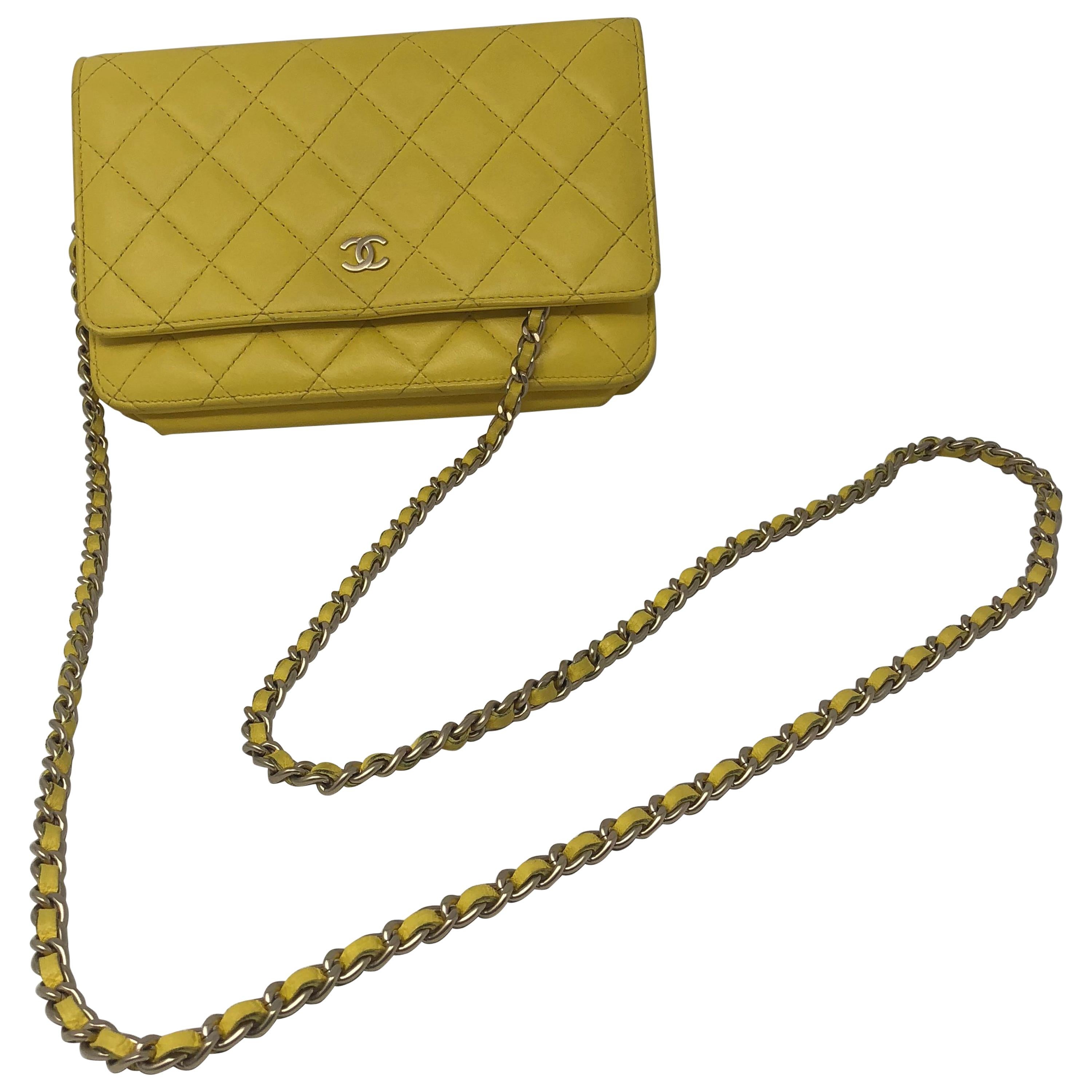 Chanel Yellow Wallet on Chain