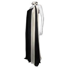 A Grès Evening Couture Black Jersey Dress Numbered 11931 - Paris Circa 1970